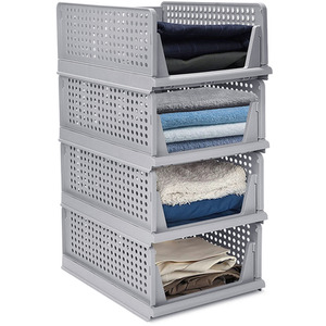 Storage Box Stackable Clothes Drawer Unit - Grey / 19cm by Kidkid