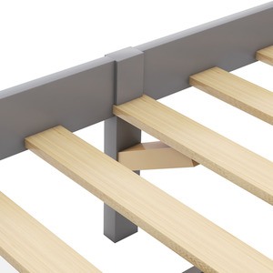 Wooden Solid Pine Storage Bed - Grey by Abrihome