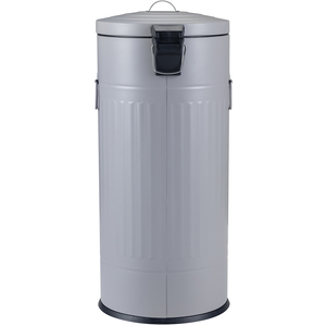 30L Retro Steel Kitchen Pedal Bin - Light Grey / Matt by Charles Bentley
