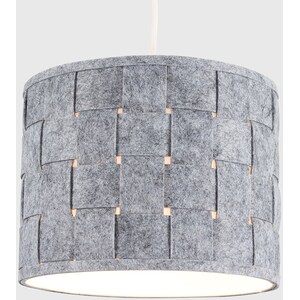 Pair Of Grey Weave Fabric Pendant Light Shades - Grey by ValueLights