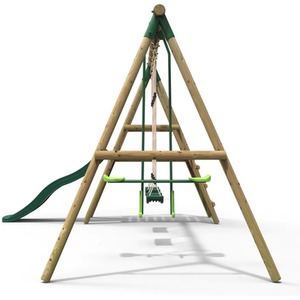 Wooden Swing Set with Slide by Rebo