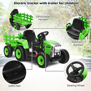 Kids Ride On Tractor with Music and LED Lights - Sage by Costway