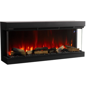Three-Sided Smart Electric Fireplace with Remote Control - Black / 125cm by Livingandhome