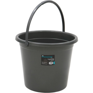 10 Litre Round Recycled Plastic Bucket - Grey by JVL