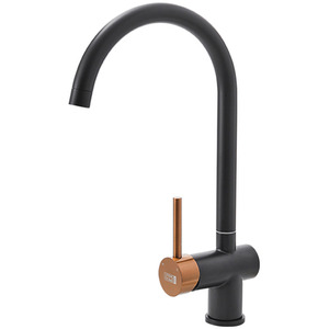 Mixer Tap with Rotating Neck - Black + Gold by Livingandhome