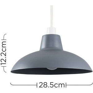Civic Pair of Dark Grey Ceiling Pendant Shade - Grey by ValueLights