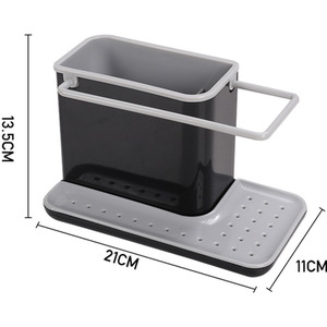 Kitchen Sponge Cloth Holder Sink Caddy Organizer - Black by Livingandhome