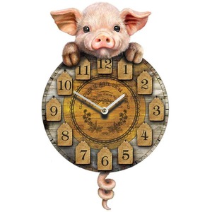 Piggin Tickin Pig Pendulum Clock - H32cm by Nemesis Now