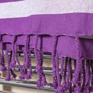 Deluxe Cotton Turkish Bath Towel - Pinstripe - Purple / 2 by Nicola Spring
