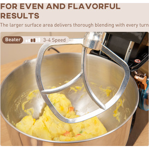 HOMCOM Stand Mixer 5L Food Mixer for Baking 6 Speeds and Pulse Setting - Black by HOMCOM