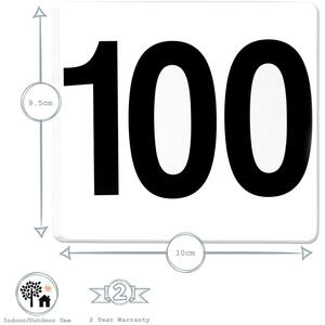 10cm Table Numbers White - White / 100 by Argon Tableware