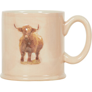 Tankard Embossed Highland Cow Mug - Peach