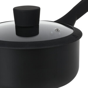Ayano Soft Touch Non Stick Saucepan with Lid - Black / 20cm by Kitchenmaster