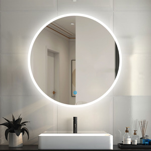 Dimmable Circle Bathroom Mirror with 3 Colours Lights by AicaBathroom