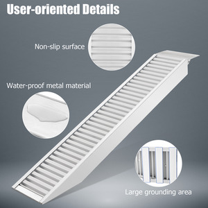 Trailer Ramp Universal Vehicle Loading Ramp with Extension Plate - Silver by Costway