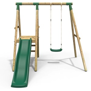 Wooden Swing Set with Slide by Rebo