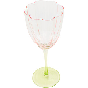 Flower Wine Glass - Pink and Green
