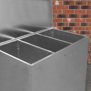 Galvanised Feed Store 3 Compartments - Silver by Monstershop