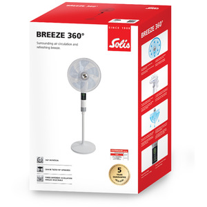 Solis 7582 Breeze 360 Standing Fan - White by Solis