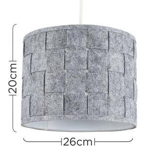 Pair Of Grey Weave Fabric Pendant Light Shades - Grey by ValueLights