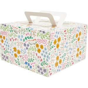 Pack of 2 Wildflower Cake Boxes 25cm - Multicolour