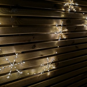 Set of Snowflake Curtain Lights LEDs MicroBrights String Lights - Warm White by Samuel Alexander