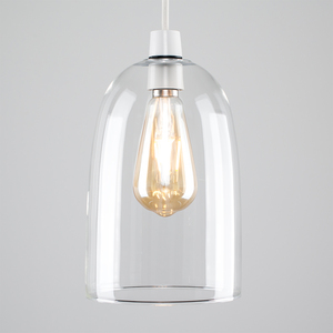 Modern Clear Dome Shaped Glass Ceiling Pendant Light Shade - Silver by ValueLights