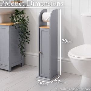Toilet Roll Holder with Cabinet - Grey by Christow
