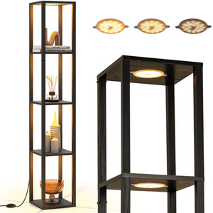 4-Tier Floor Lamp Display Rack - Black