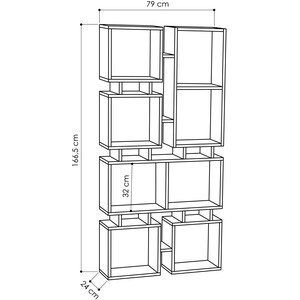 Rail Bookcase Modern Display Unit by Decortie