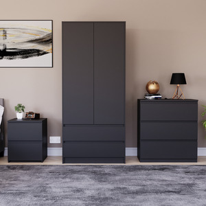 Denver Bedroom Set (2 Drawer Bedside, 3 Drawer Chest, 2 Door 2 Drawer Wardrobe) by Vida Designs