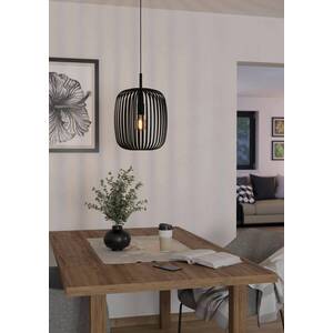 Eglo Romazzina Black Caged Modern Pendant Light - Black by EGLO