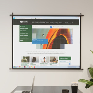 Indoor Portable Black Backed Projector Screen - Black / 174.5cm by Livingandhome