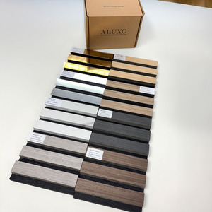 4x Wood Acoustic Slatted Wall Panels - Walnut by Aluxo