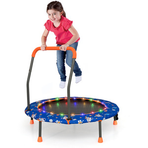 Kids Trampoline LED Lighting Exercise Rebounder - Blue by Costway