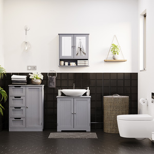 Priano 2 Door Under Sink Cabinet - Light Grey by Vida Designs