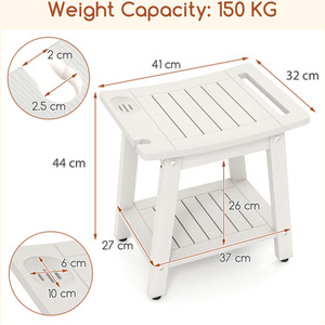 Shower Bench Seat Shower Stool by Costway