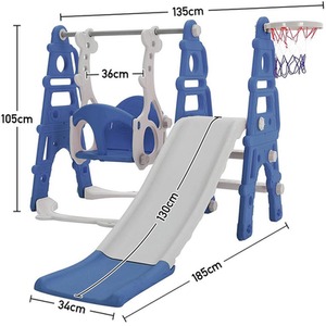 Kidkid Slide and Swing Play Set with Basketball Hoop - Blue by Kidkid