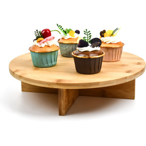 Contemporary Bamboo Round Cake Stand, 30.5cm - Bamboo by Maison Des Cadeaux