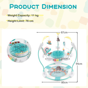 Baby Stationary Activity Center Baby Bouncer - Blue by Costway