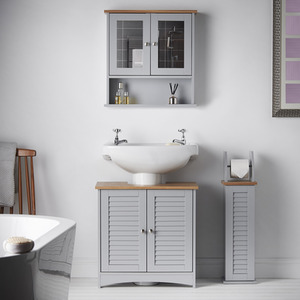 CARME Atlanta 3 Piece Set Bathroom Furniture(Grey) - Grey by CARME