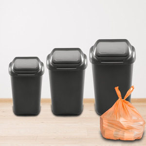 Waste Bin with Secure Lid 15-30-50L - Grapphite / 30l by Home Centre