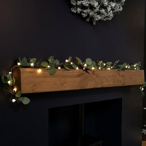 LED Artificial Eucalyptus Garland with Warm Lights Battery Operated - Green by Samuel Alexander