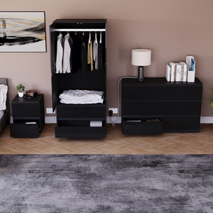 Vida Designs Glinton 3 Piece FSC Certified Bedroom Set - Black by Vida Designs