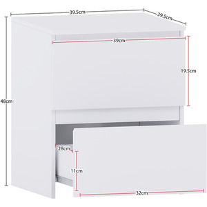 Denver Bedroom Set (2 Drawer Bedside (x2), 4 Drawer Chest, 2 Door Wardrobe) by Vida Designs