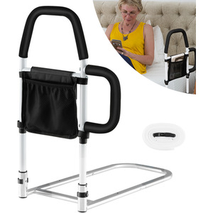 Medical Bed Mobility Assist Bar Bed Rails - Silver by Costway