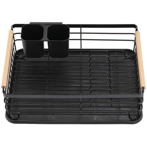 Iron Dish Drainer Drip Tray - Black by Livingandhome