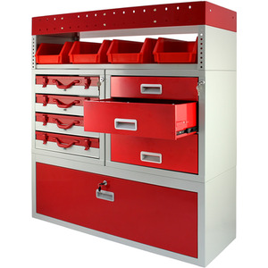 Firecracker Metal Van Racking - Red by Monster Racking