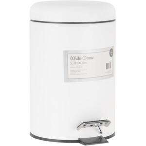 3L Dome Pedal Bin - White