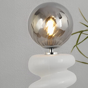 Penny Table Lamp - White and Smoke